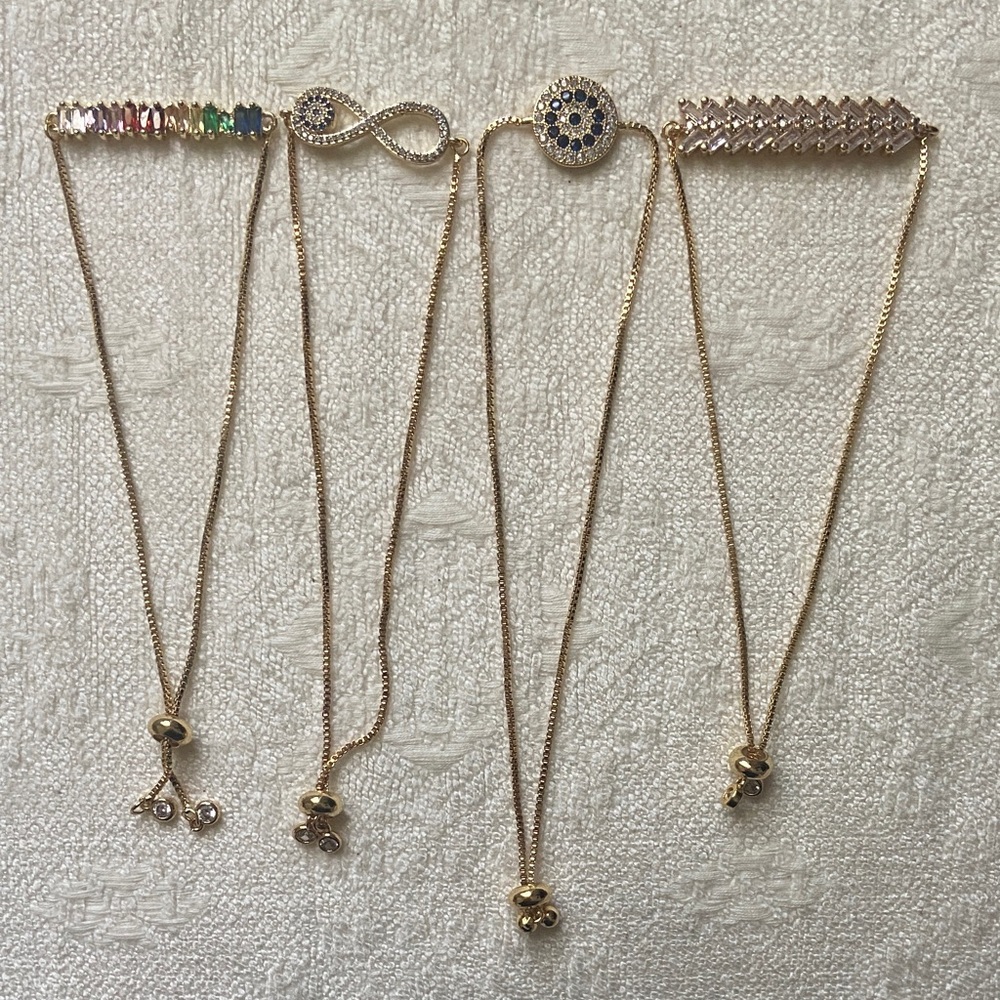 Eye Candy Los Angeles Rainbow Pride Gold Bracelet Set of 4